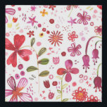Watercolor Floral Art Modern Pattern Faux Canvas Print<br><div class="desc">Bright and happy watercolor wildflower and leaves painting of a wildly overgrown garden. Perfect for gardeners,  nature lovers and florists.</div>