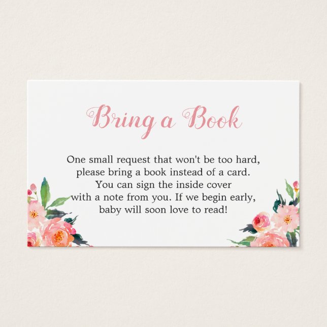 Watercolor Floral Baby Shower Book Request (Front)