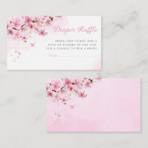 Watercolor Floral Baby Shower Diaper Raffle Ticket Enclosure Card