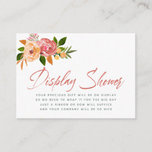 Watercolor floral Baby Shower Display Shower Enclosure Card