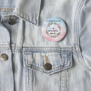 Watercolor Floral Baby Shower Invitation - Pink an 6 Cm Round Badge