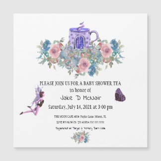Watercolor Floral Baby Tea Party Invitation