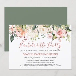 Watercolor floral Bachelorette Party Invitation