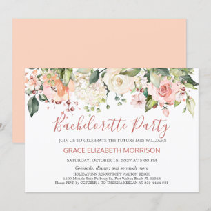 Watercolor floral Bachelorette Party Invitation