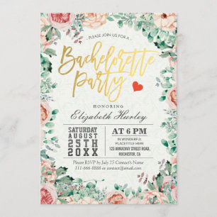 Watercolor Floral Bachelorette Party Invitation
