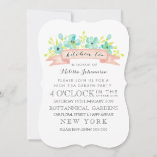 Watercolor Floral Banner Kitchen Tea Invite