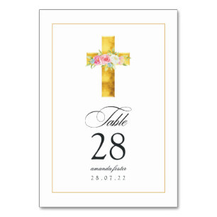 Watercolor Floral Baptism/ Christening/ Dedication Table Number