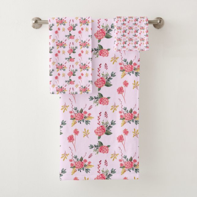 WATERCOLOR FLORAL BATH TOWEL SET (Insitu)