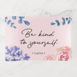Watercolor Floral Be Kind to Yourself Quote Trinket Trays<br><div class="desc">I know I need this reminder for myself sometimes too. We need to be kind and it should start within, to know you are loved. You can't give something you do not have. Featuring my watercolor flowers in a boho-chic style, inspirational quote "Be kind to yourself" on a pink background....</div>