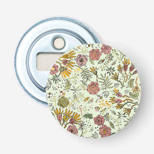 Watercolor Floral Bee Flowers Elegant Modern Bottle Opener