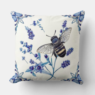 Watercolor Floral Bee Garden Mother’s Day Cushion