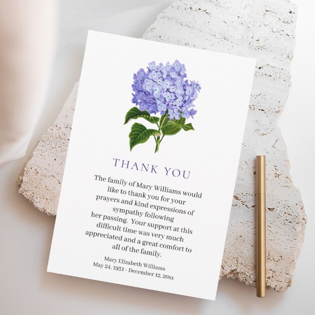Watercolor Floral Bereavement Funeral Thank You Card (Creator Uploaded)