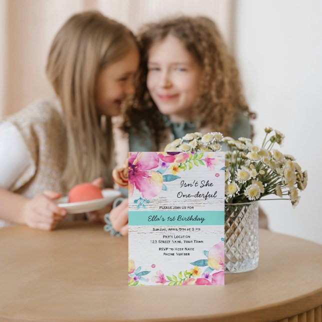 Watercolor Floral Birthday Invitation (Creator Uploaded)