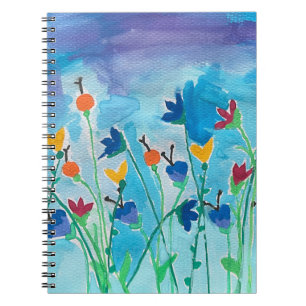 Watercolor Floral Blank Journal