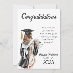 Watercolor Floral Blonde Girl Congratulations