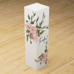 Watercolor floral Blush and Rose Gold Wedding Wine Box<br><div class="desc">Trendy Blush and Rose Gold Wedding floral watercolor Wedding thank you wine boxes with elegant handwriting typography customisable to your specifics.</div>