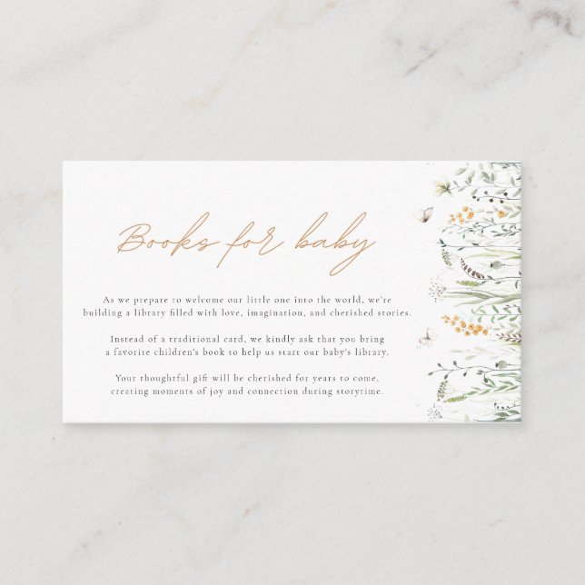 Watercolor Floral Book Request Enclosure Card (Front)