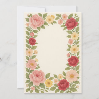 Watercolor Floral Border Greeting Card