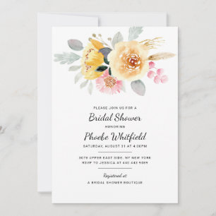 Watercolor Floral Botanical Bridal Shower Invitation