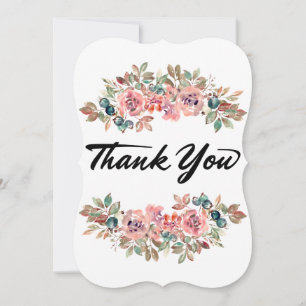 Watercolor Floral Botanical Garden Thank You Card