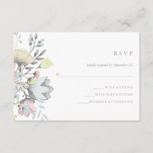 Watercolor Floral Botanical Wedding RSVP Card