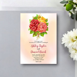 Watercolor Floral Bouquet Blush Pink Wedding Acrylic Invitations