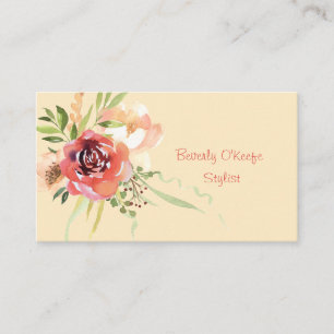 Watercolor Floral Bouquet Business Card