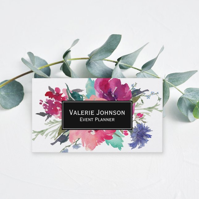 Watercolor Floral Bouquet Business Card (Creator Uploaded)