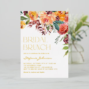 Watercolor Floral Bouquet Fall Bridal Brunch