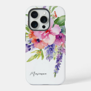 Watercolor Floral Bouquet iPhone 15 Pro Case