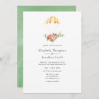 Watercolor Floral Bouquet Parachute Wedding