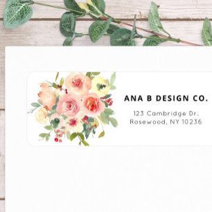 Watercolor Floral Bouquet Return Address Return Address Label