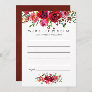 Watercolor Floral Bridal Shower Advice for Mum Invitation