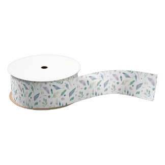 Watercolor Floral Bridal Shower Grosgrain Ribbon