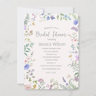 Watercolor Floral Bridal Shower Invitation