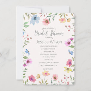 Watercolor Floral Bridal Shower Invitation