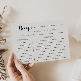 Watercolor Floral Bridal Shower Recipe Card