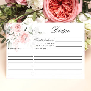 Watercolor Floral Bridal Shower RECIPE Enclosure Card