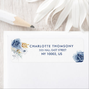 Watercolor Floral Bridal Shower Return Address Label