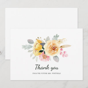 Watercolor Floral Bridal Shower Thank You Card