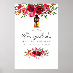 Watercolor Floral Bridal Shower Welcome Poster