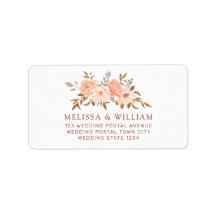 Watercolor Floral Bride & Groom Wedding Address