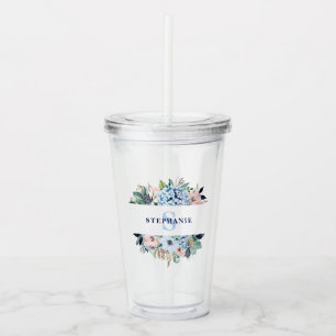 Watercolor Floral Bridesmaid Beach Wedding Acrylic Tumbler