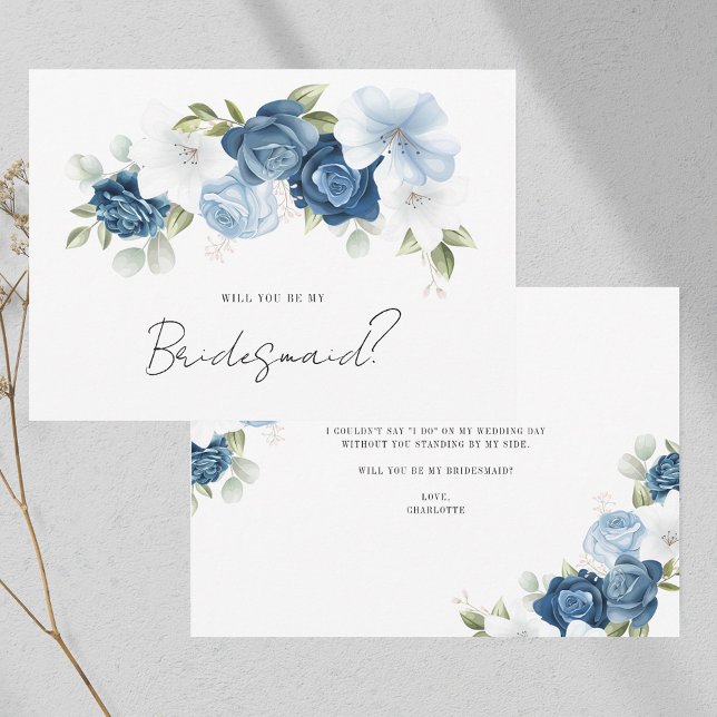 Watercolor Floral Bridesmaid Proposal Card (Watercolor Floral Bridesmaid Proposal Card)