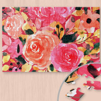 Watercolor Floral Bright Pink Summer Blooms