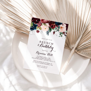 Watercolor Floral Brunch and Bubbly Bridal Shower Invitation