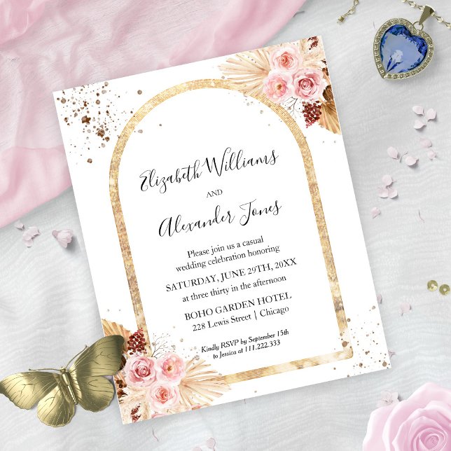 Watercolor Floral Budget Photo Wedding Invitations (Creator Uploaded)