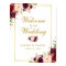 Watercolor Floral Burgundy Gold Wedding Welcome