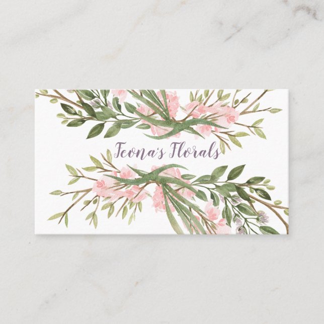 Watercolor Floral Business Card (Front)
