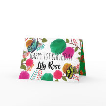 Watercolor Floral Butterfly Birthday